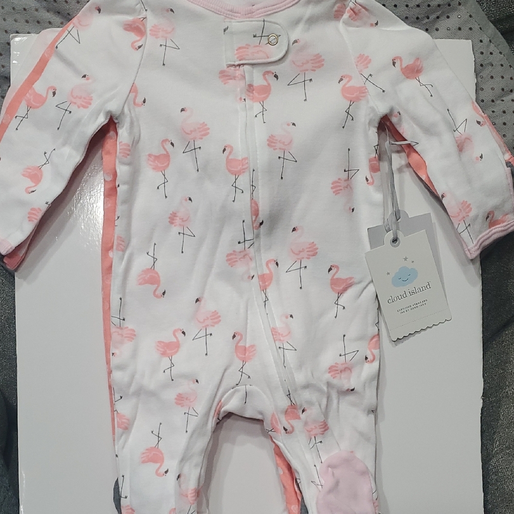 Cloud Island Flamingo Print Kids Footie